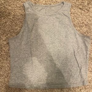 Grey cotton workout tank